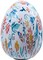 6 Inch Tall Resin Decorative Egg with Vibrant Multicolor Artistic Floral Print
